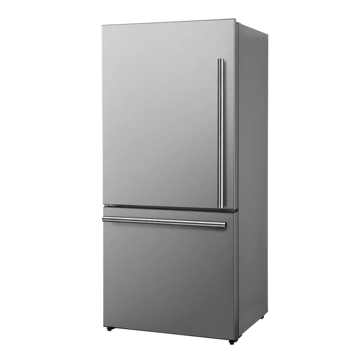 Forno Espresso Milano 62" 34.4 cu. ft. Freestanding Dual Bottom Freezer Refrigerator with Ice Maker - Stainless Steel, Black, White (FFFFD1787-60S)