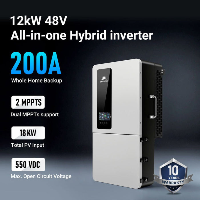 Sungold Power 12KW 48V All-in-one Hybrid Solar inverter | Whole Home Backup (200A)| (SGS-12K18MAX)