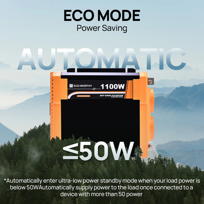 Eco-Worthy 1100W Off Grid Pure Sine Wave Inverter 12V to 110V