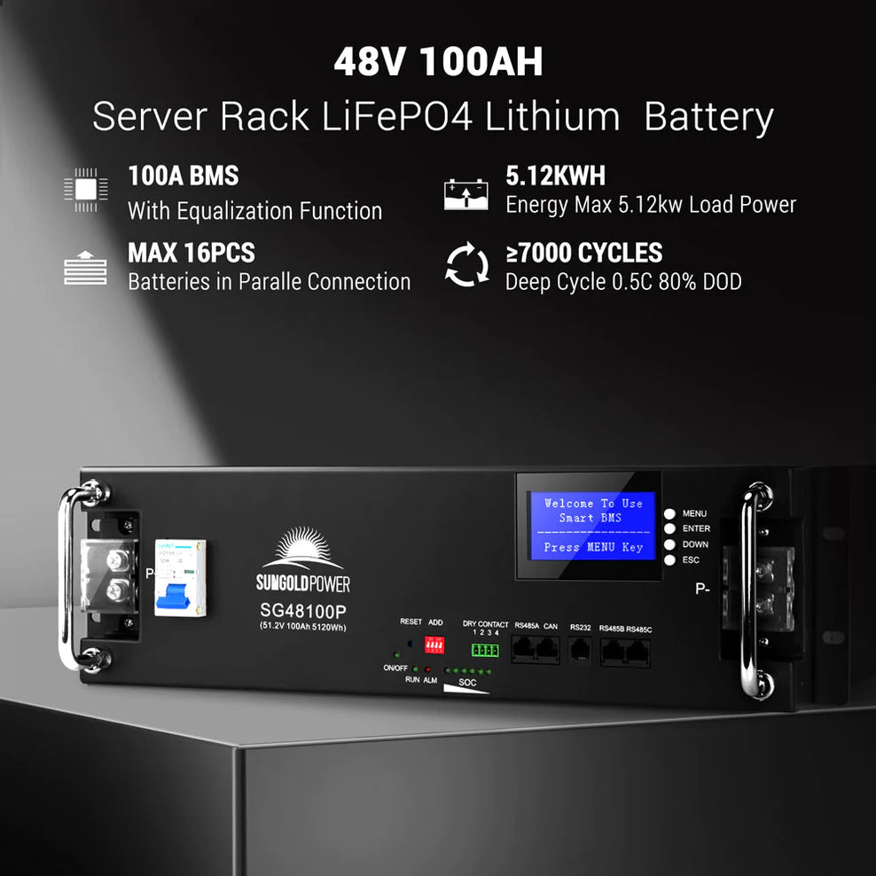 Sungold Power 48v 100ah Server Rack Lifepo4 Lithium Battery Sg48100p