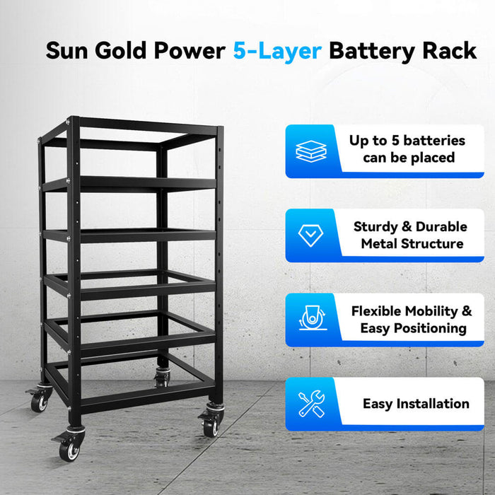 Sungold Power 5-Layer Battery Rack for  3U Server Rack Battery
