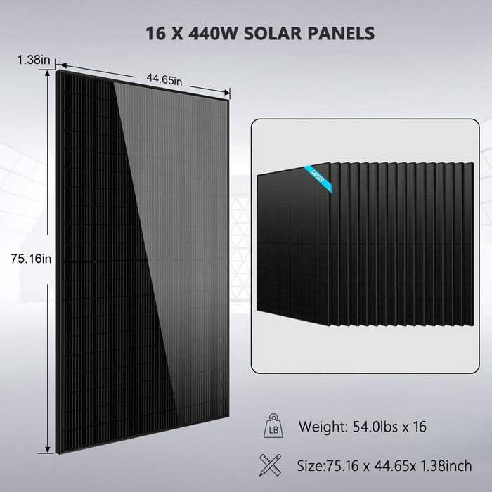 Sungold Power Hybrid Solar Kit 11.4KW 48V Split Phase 20.48KWH/51.2KWH Lithium Battery 450 Watt Solar Panel (Optional) (SGH-11N2E/ SGH-11N5E)
