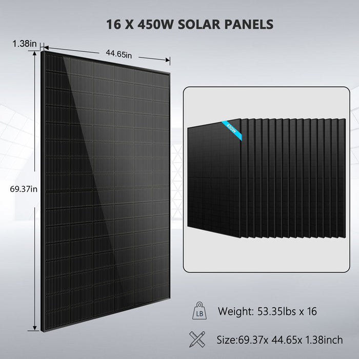 Sungold Power Hybrid Solar Kit 11.4KW 48V Split Phase 20.48KWH/51.2KWH Lithium Battery 450 Watt Solar Panel (Optional) (SGH-11N2E/ SGH-11N5E)