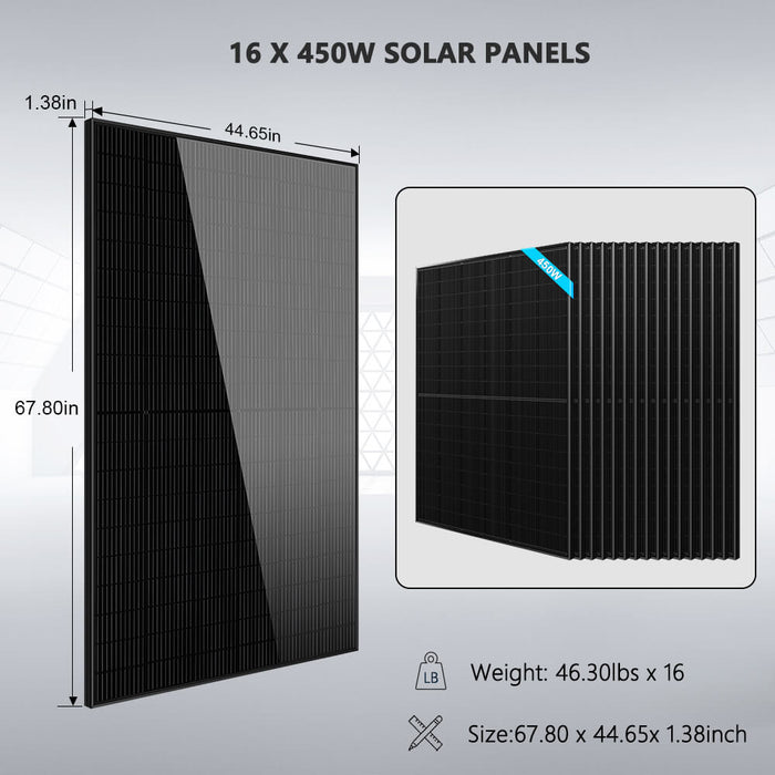 Sungold Power Hybrid Solar Kit 11.4KW 48V Split Phase 20.48KWH/51.2KWH Lithium Battery 450 Watt Solar Panel (Optional) (SGH-11N2E/ SGH-11N5E)