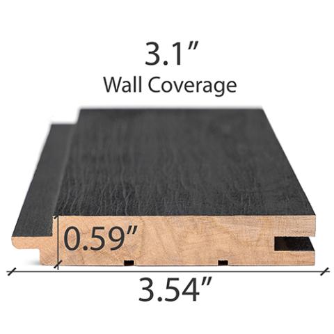 Prosaunas Aspen Brushed Midnight Black 1x4 (15mm x 90mm) T&G STS4 Sauna Wood