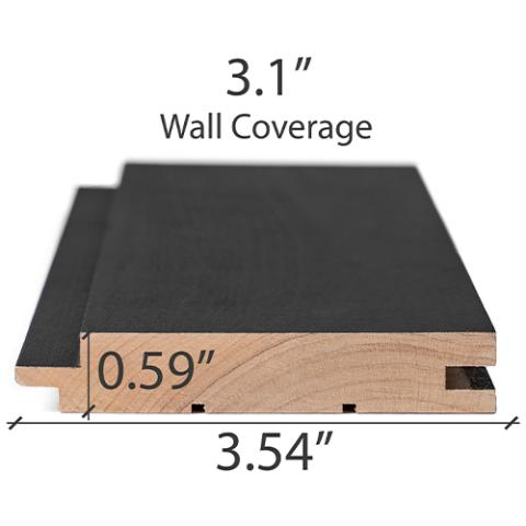 Prosaunas Aspen Midnight Black 1x4 (15mm x 90mm) T&G STS4 Sauna Wood