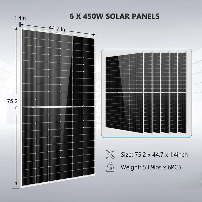 Sungold Power Complete Off Grid Solar Kit 6500w 48v 120v Output 10.24kwh Lithium Battery 2700 Watt Solar Panel Sgk-65pro