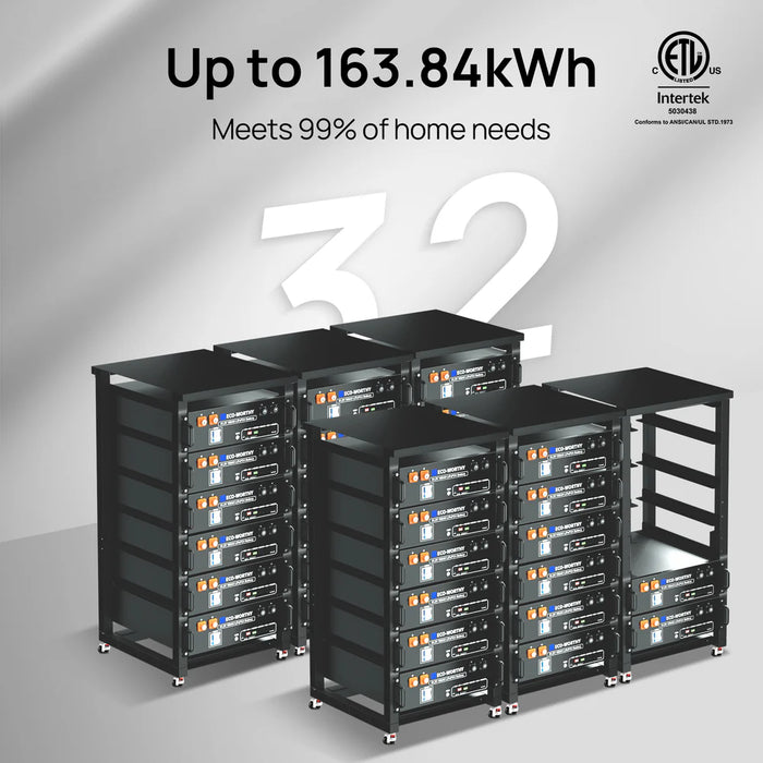 Eco-Worthy 48V 100Ah Server Rack Lithium Battery 5.12kWh - 3U, Bluetooth & WiFi V3