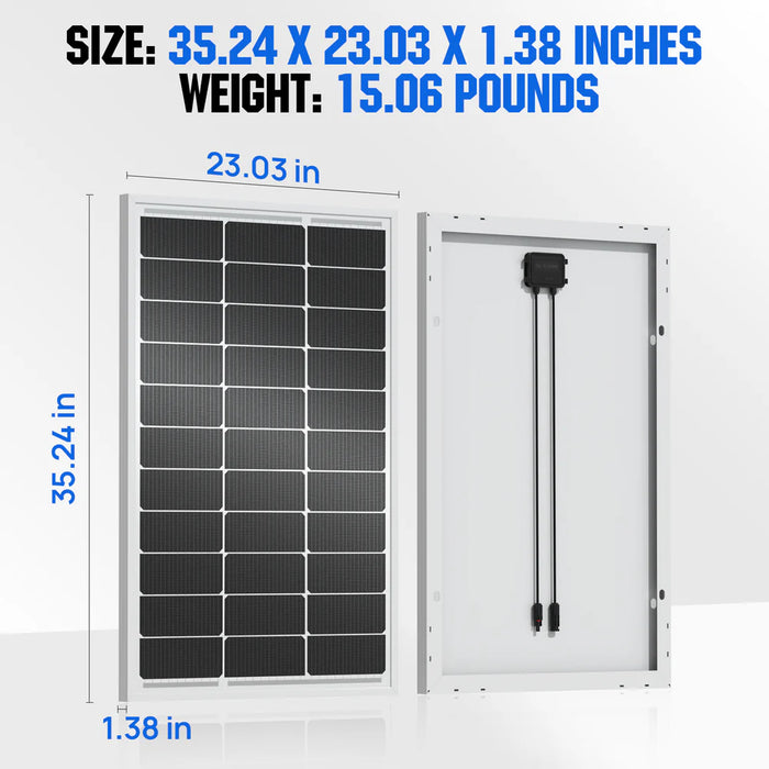Eco-Worthy 100W 12V Monocrystalline Solar Panel