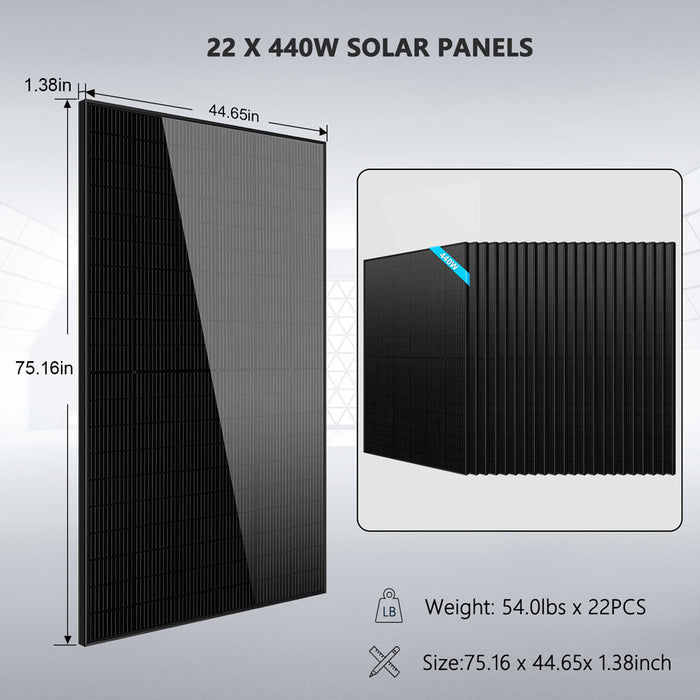 Sungold Power Off Grid Solar Kit 13000W 48VDC 120V/240KWH LiV LifePo4 25.6KWH Lithium Battery 22 X 450 Watts Solar Panels (SGR-13K25E)