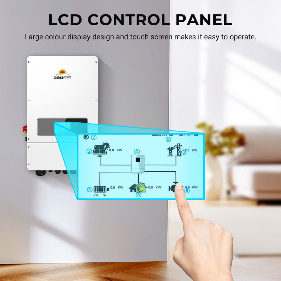 SunGold UL 10KW Hybrid Inverter 48V Split Phase Grid Feedback Batteryl ...