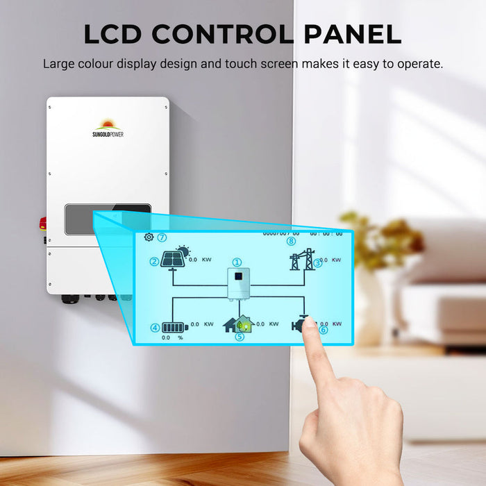 SunGold UL 10KW Hybrid Inverter 48V Split Phase Grid Feedback Batteryless