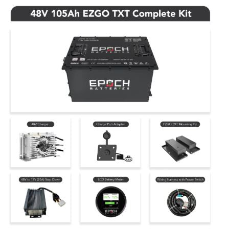 Epoch Batteries 48V 105Ah LiMax Series Lithium (LiFePO4) Golf Cart Battery - Complete Kit