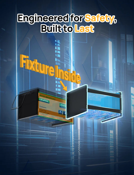 Eco-Worthy 24V 100Ah LiFePO4 Lithium - Deep Cycle Rechargeable Battery with Low-Temp Protection