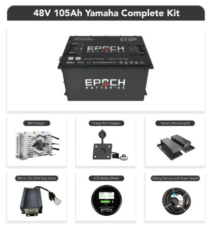Epoch Batteries 48V 105Ah LiMax Series Lithium (LiFePO4) Golf Cart Battery - Complete Kit