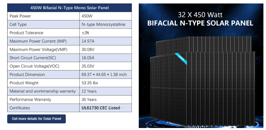 Sungold Power OFF GRID SOLAR KIT 20KW 48VDC 120V/240V LIFEPO4 30.72KWH-32.14KWH LITHIUM BATTERY 32 X 450 WATTS SOLAR PANELS (SGR-20K30E)