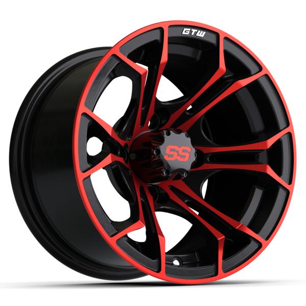 GTW 12" Spyder Black with Red Accents Wheel