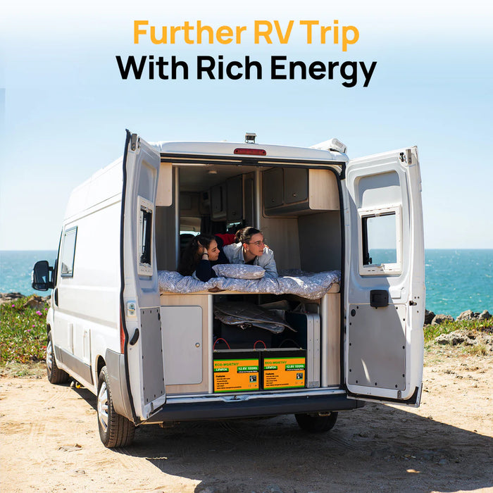 Eco-Worthy 12V 100Ah LiFePO4 Battery with Low-temperature Protection and Bluetooth Option