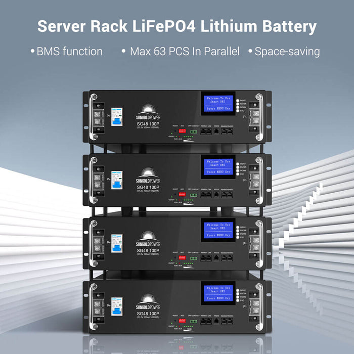 Sungold Power 48V 100AH Server Rack LiFePO4 Lithium Battery (SG48100P/UL1973/UL9540A)
