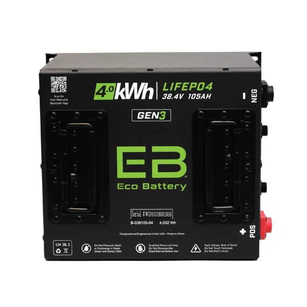 Eco Battery 38V 105Ah GEN3 "Cube" LiFePO4 Lithium Battery