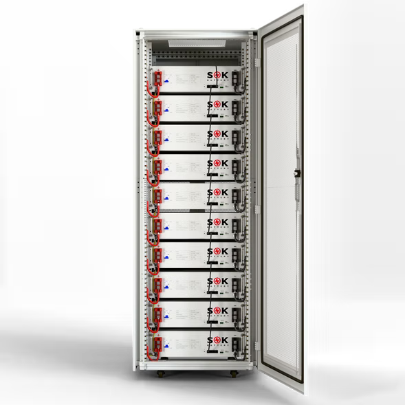 SOK Batteries Cabinet for 48V 100Ah Lithium Batteries, Wheels & Busbar Included