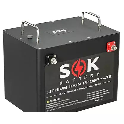 SOK Battery 12V 280Ah Lithium Battery with Built-in heater & Bluetooth