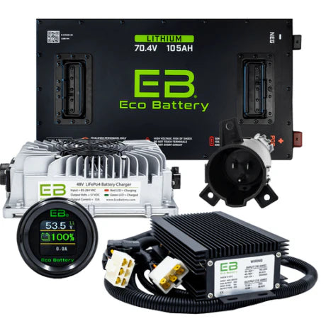 Eco Battery 70V 105Ah Lithium Bundle Kit with Charger & 12V Converter