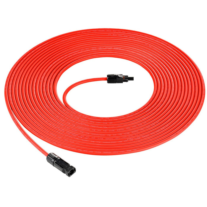 Rich Solar 10 Gauge Solar Panel Extension Cable with Male and Female Solar Connector Ends | Pair of 10AWG Red and Black Extension Wire with Connectors on Both Ends