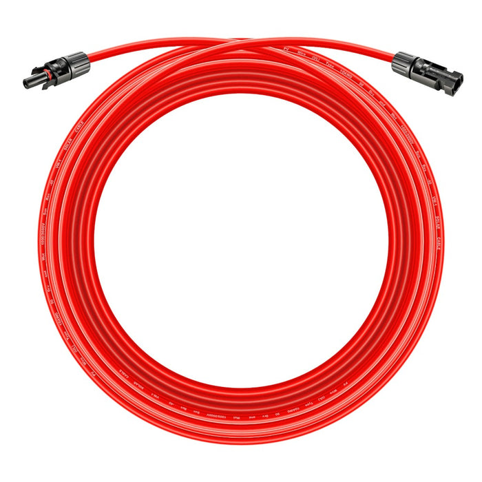 Rich Solar 10 Gauge Solar Panel Extension Cable with Male and Female Solar Connector Ends | Pair of 10AWG Red and Black Extension Wire with Connectors on Both Ends