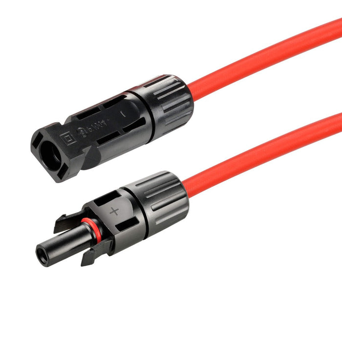 Rich Solar 10 Gauge Solar Panel Extension Cable with Male and Female Solar Connector Ends | Pair of 10AWG Red and Black Extension Wire with Connectors on Both Ends