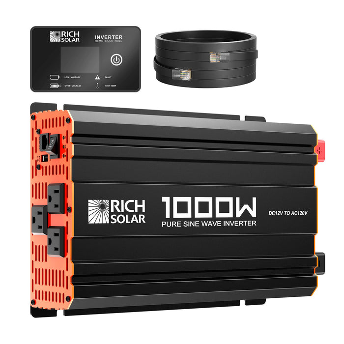 Rich Solar Nova Pure 1K - 1000W (1kW) 12V Industrial Pure Sine Wave Inverter