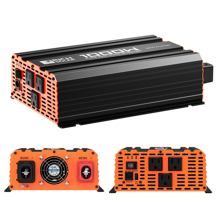 Rich Solar Nova Pure 1K - 1000W (1kW) 12V Industrial Pure Sine Wave Inverter