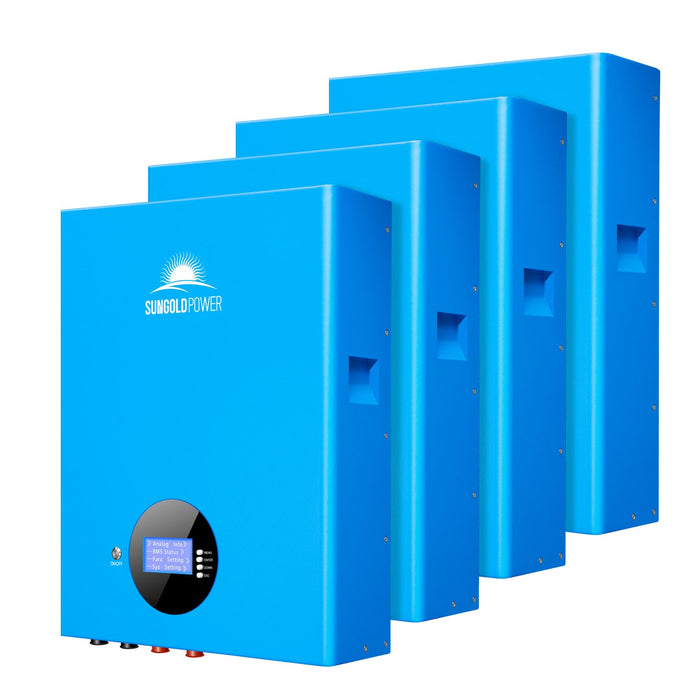 Sungold Power 4 X 5.12KWH Wall-mounted LiFePO4 Lithium Battery (SG48100M UL1973)