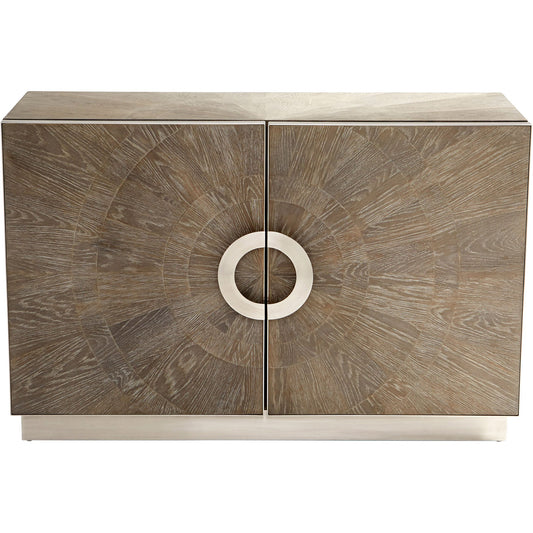Cyan Design Volonte Weathered Oak And Stainless Steel Cabinet 19 inch