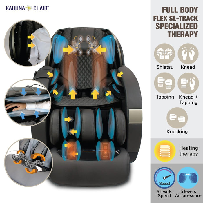 Kahuna Massage Chair Kahuna 4D HSL-track with Infrared heating SM-9300 Grey