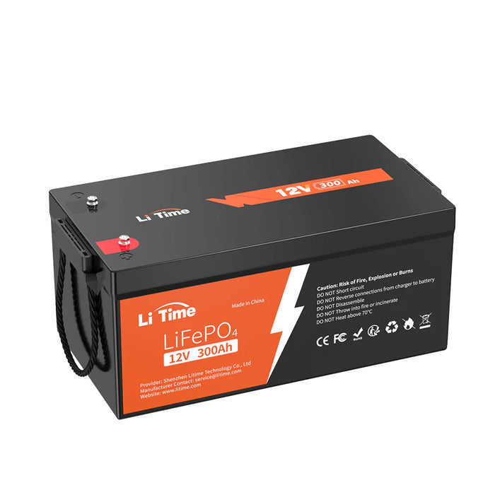 LiTime 12V 300Ah LiFePO4 Lithium Battery, Build-In 200A BMS, 3840Wh Energy