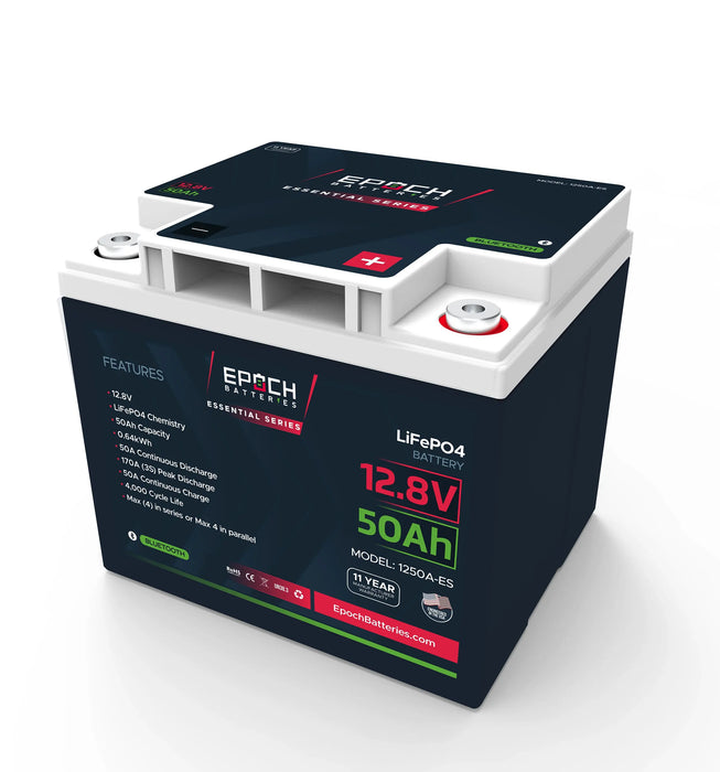 Epoch Batteries 12V 50Ah | Bluetooth | LiFePO4 Battery