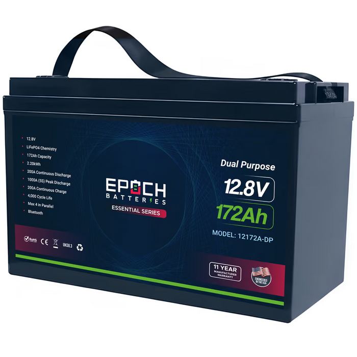 Epoch Batteries 12V 172Ah Cranking &  Deep Cycle (Dual Purpose) LiFePO4 Battery