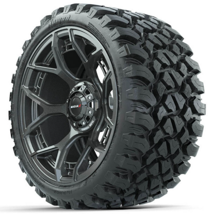 MadJax 15-Inch Flow Form Evolution Gunmetal Wheels with GTW Nomad Off Road Tires (Set of 4)