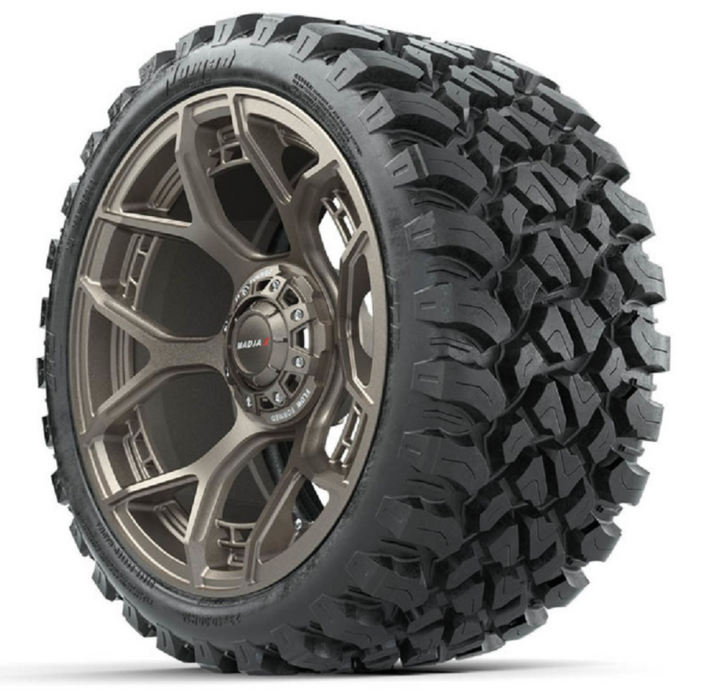 MadJax 15-Inch Flow Form Evolution Matte Bronze Wheels with GTW Nomad Off Road Tires (Set of 4)