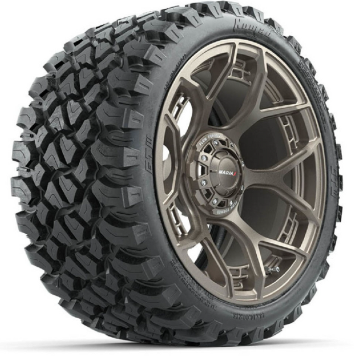 MadJax 15-Inch Flow Form Evolution Matte Bronze Wheels with GTW Nomad Off Road Tires (Set of 4)
