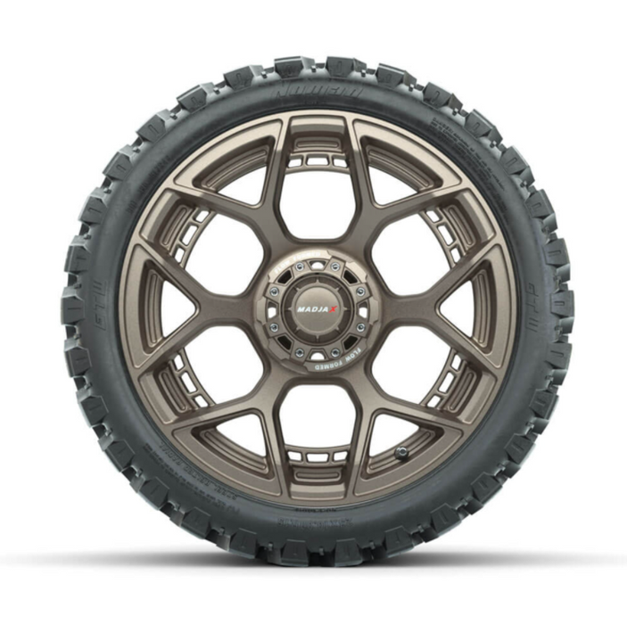 MadJax 15-Inch Flow Form Evolution Matte Bronze Wheels with GTW Nomad Off Road Tires (Set of 4)