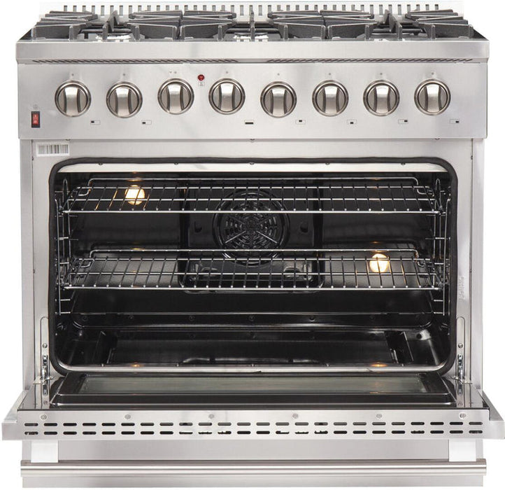 Forno 36″ Galiano Gas Burner / Electric Oven in Stainless Steel 6 Italian Burners FRB, FFSGS6156-36