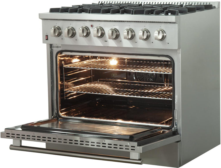 Forno 36″ Galiano Gas Burner / Electric Oven in Stainless Steel 6 Italian Burners FRB, FFSGS6156-36