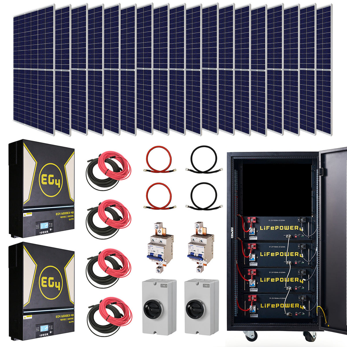 EG4 Complete Off-Grid Solar Kit - 13,000W 120/240V Output / 48VDC [20 ...