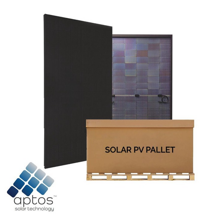 Aptos 12.4kW Pallet 400W Bifacial Solar Panels Black | Up to 500W with Bifacial Gain | DNA-108-BF10 | Full Pallet (31 Solar Panels) - 12.4kW Pallet