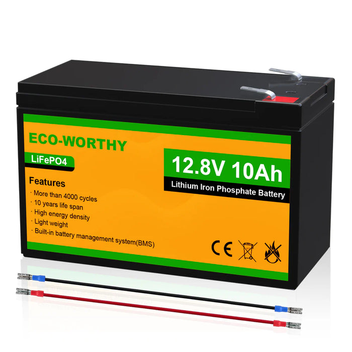 Eco-Worthy 12V LiFePO4 Lithium Battery - 10Ah 20Ah 30Ah