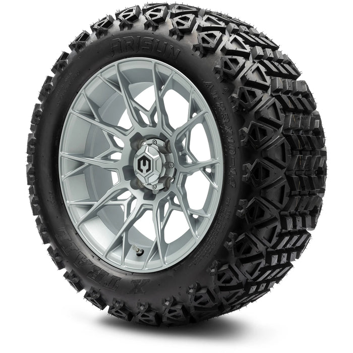 MODZ 14" Chaos Silver Wheels & Off-Road Tires Combo