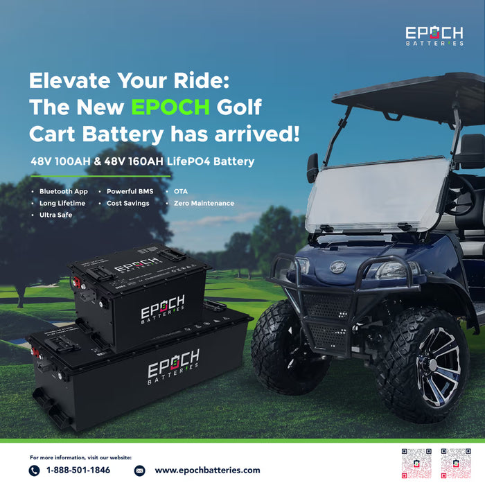 Epoch Batteries 48V 160Ah Lithium (LiFePO4) Golf Cart Battery - Complete Kit