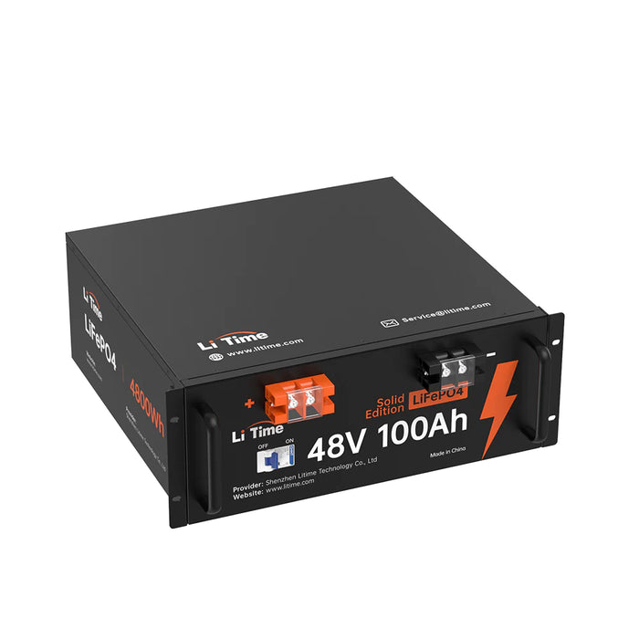 LiTime 48V 100Ah Server Rack LiFePO4 Lithium Solar Battery